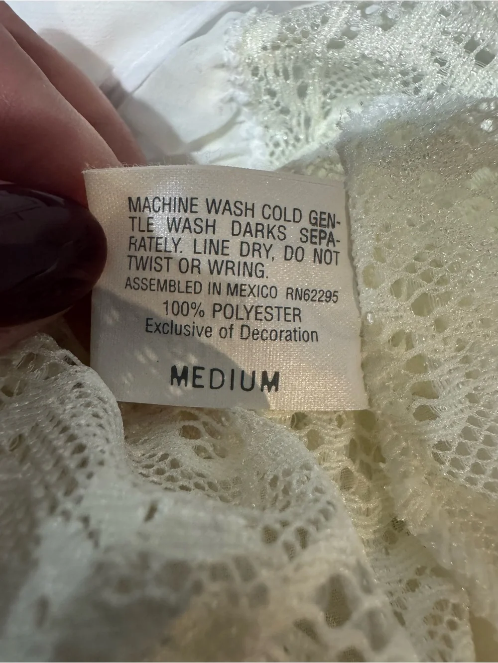 Fantasy Lingerie vintage white sheer lace halter maxi nightgown size medium